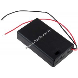 Support de batterie pour 3x Micro/AAA batteries avec cble de connexion