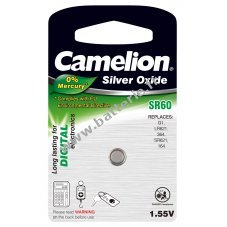 Camelion Pile bouton à l'oxyde d'argent SR60 / SR60W / G1 / LR621 / 364 /  SR621 / 164 1pc blister »