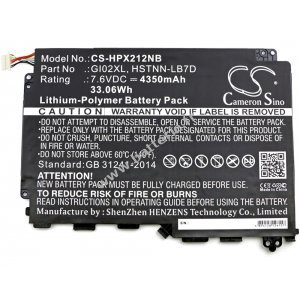 Batterie pour ordinateur portable HP Pavilion X2 12 Zoll / type TPN-Q169