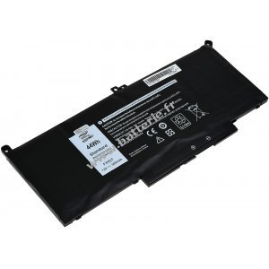 Batterie standard adapte  l'ordinateur portable Dell Latitude 12 7290, Latitude 13 7390, Latitude 14 7480, type F3YGT