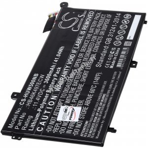 Batterie adapte  l'ordinateur portable Huawei MateBook D 53010BAJ, MRC -W50, type HB46K497ECW