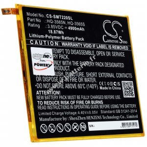 Batterie adapte  la tablette Samsung Galaxy Tab A7 Lite 8.7 2021, SM-T220, type HQ-3565S