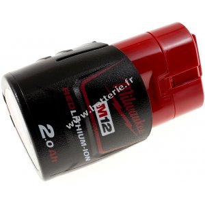 Batterie pour Milwaukee type M12 B2 / 4932430064 Rouge original