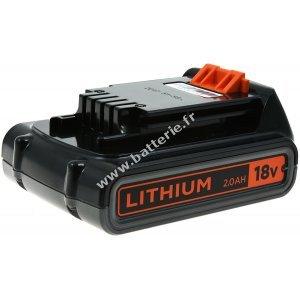 Black & Decker Batterie 18V 2.0Ah pour outils de jardin 18V de la mme classe 18V (BL2018) Original