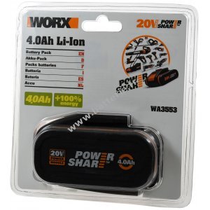 Batterie WORX WA3553 20V 4.0Ah Li-Ion