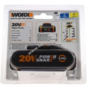 WORX WA3551.1 Batterie 20V 2Ah Li-Ion