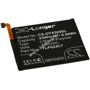 Batterie adapte pour tlphone portable, smartphone Alcatel 1X Dual SIM LTE / 5059X / type TLP024C7 et autres