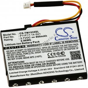 Batterie adapte pour GPS, Navigation TomTom VIA 135, VIA 1535, VIA 1515, Type P11P17-14-S01 et autres