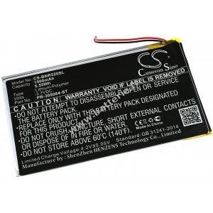 Batterie adapte au lecteur de livres lectroniques Barnes & Noble GlowLight 3, BNRV520, Type PR-305084-ST