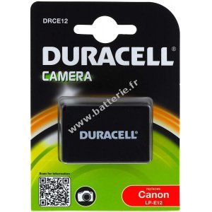 Batterie Duracell DRCE12 pour Canon type LP-E12