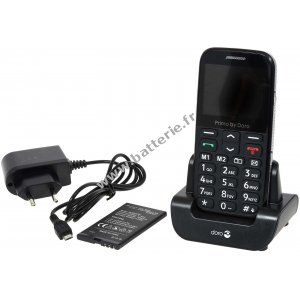 Primo by DORO 366 Tlphone portable pour seniors avec chargeur, touche SOS Noir