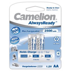 Camelion HR6 Mignon AA AlwaysReady 2 paquets de blister 2500mAh
