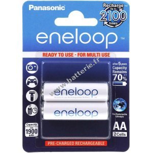 Panasonic Pile rechargeable eneloop AA blister de 2 (BK-3MCCE/2BE)