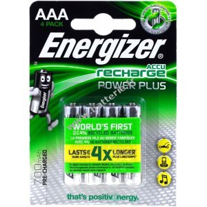 Pack de 4 batteries Energizer PowerPlus MN2400 700mAh