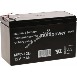 Batterie de rechange (multipower) pour UPS APC Smart-UPS RT 1000 RM, APC RBC24 12V 7Ah (remplace 7.2Ah) et autres