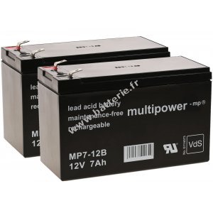 Batterie de rechange (multipower) pour UPS APC Smart-UPS 750, APC RBC48 et autres 12V 7Ah (remplace 7,2Ah)