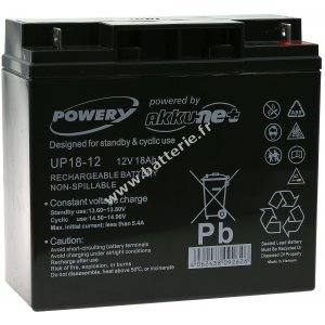 Powery Batterie plomb-gel 12V 18Ah