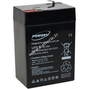 Powery Batterie au plomb-gel 6V 5Ah