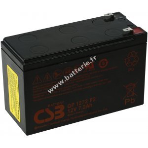 CSB Batterie au plomb GP 1272 F2 a.o. pour APC Back-UPS BK500 12V 7,2Ah