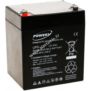 Powery Batterie au plomb-gel 12V 6Ah