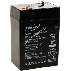 Powery Batterie au plomb-gel 6V 6Ah