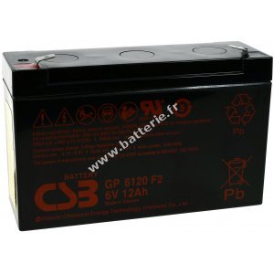 CSB Batterie de secours au plomb GP6120 12V 12,0Ah