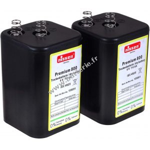 Bloc batterie de remplacement 4R25 6V pour batterie de lanterne Nissen IEC 4R25 2er Set