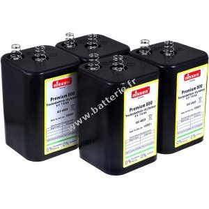 Bloc batterie de remplacement 4R25 6V pour batterie de lanterne Nissen IEC 4R25 4er Set