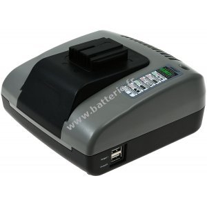 Powery Chargeur de batterie avec USB pour la srie Milwaukee B18 / 18V Li-Ion