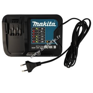 Chargeur Makita rapide DC10SA 10,8V (197347-2) pour batteries de diapositives Original (compatible 10,8V & 12V)