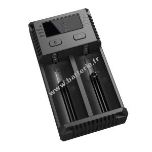 Chargeur Nitecore NOUVEAU i2 1A pour Li-Ion (18650, 14650, 12650), NiMH, NiCd (AA, AAA, AAAA, C, D)