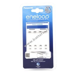 Chargeur Panasonic eneloop BQ-CC61 avec cble Micro-USB