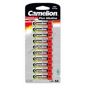 Batterie Camelion Mignon LR6 MN1500 AA AM3 Plus Alcaline Blister de 10