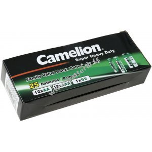 Camelion Batteries Economy Set Box 25pcs (12xAA, 12xAAA, 1x9V)