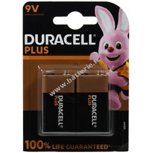 Batterie Duracell Plus Power MN1604 6LR61 9V Block Blister de 2