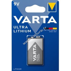 Varta Bloc professionnel au lithium 9V MN1604