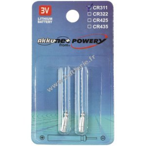 Batterie de canne  pche, pile de stylo CR311 pour par exemple les poses de pche, indicateurs de morsures Blister de pack Lithium 2