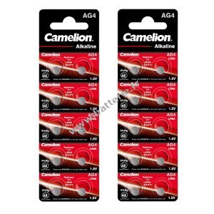 20x Camelion pile bouton LR66 / AG4 / G4 / LR626 / 177 / SR626W / GP77A / 377