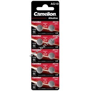 Camelion Batterie bouton LR54 LR 1130 AG10 Blister de 10