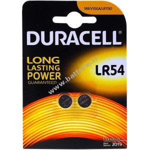Duracell Batterie bouton LR54 LR1130 AG10 Blister de 2