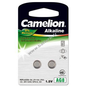 Camelion Batterie bouton 391 LR55 LR1120 AG8 Blister de 2