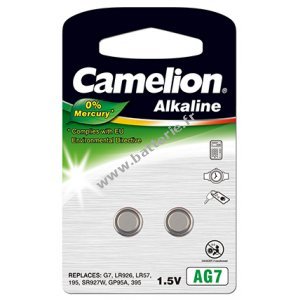 Camelion Batterie bouton 395 LR57 LR926 LR927 AG7 Blister de 2