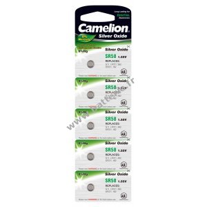 Camelion Pile bouton oxyde d'argent SR58 / SR58W / G11 / LR721 / 362 / SR721 / 162 5pcs blister