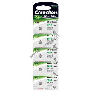 Camelion Pile bouton  l'oxyde d'argent SR59 / SR59W / G2 / LR726 / 396 / SR726 / 196 5pcs blister