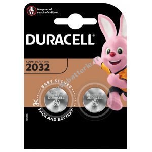 Duracell Pile bouton lithium CR2032 DL2032 2pcs blister