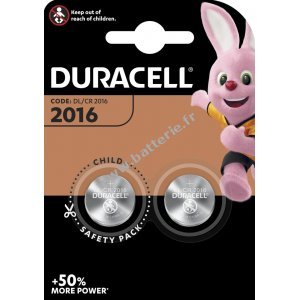 Duracell Pile bouton lithium 3V CR2016 Original