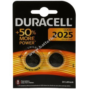 Pile bouton au lithium Duracell CR2025 DL2025 Blister de 2 pices