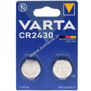 Varta Pile bouton lithium CR2430 3V 2er Blister