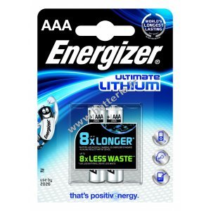 Pile au lithium Energizer L92 / Micro / AAA / FR03 blister de 2 pices