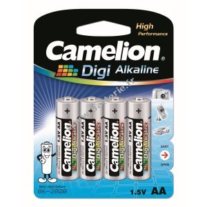 Batterie Camelion Digi Alkaline LR6 Mignon AA MN1500 AM3 Blister de 4